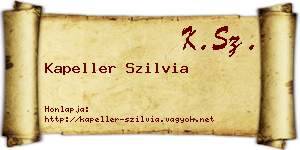 Kapeller Szilvia névjegykártya