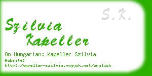 szilvia kapeller business card